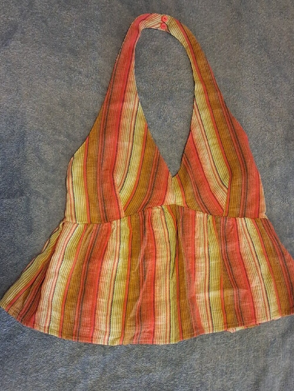 Striped Halter Peplum Top in Red and Green.  '